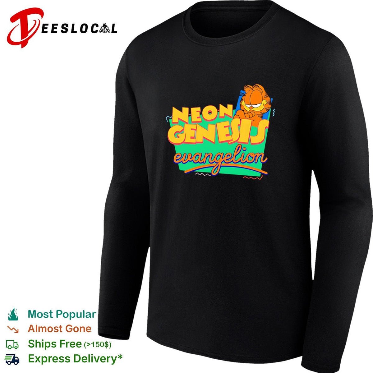 Garfield Neon Genesis Evangelion Mashup shirt Unisex
