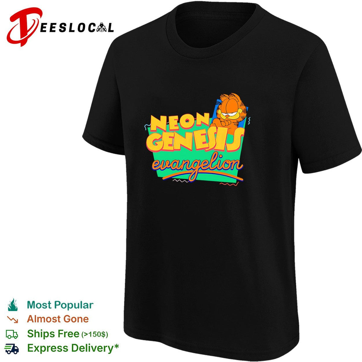 Garfield Neon Genesis Evangelion Mashup shirt Unisex