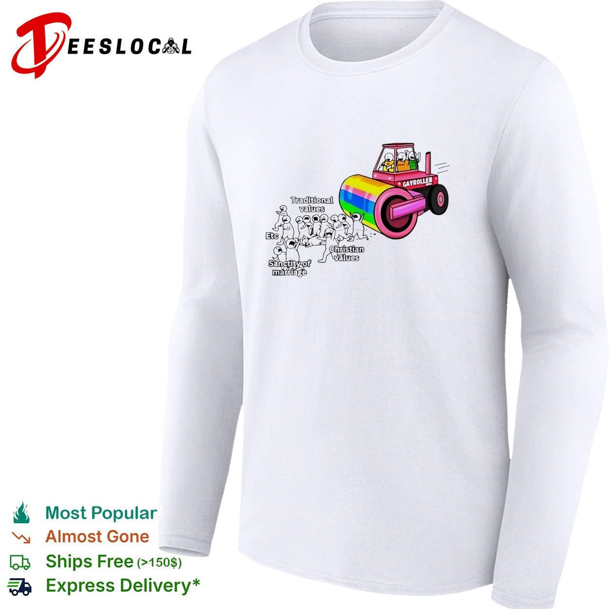 Gayroller rainbow steamroller LGBTQ pride funny shirt Unisex