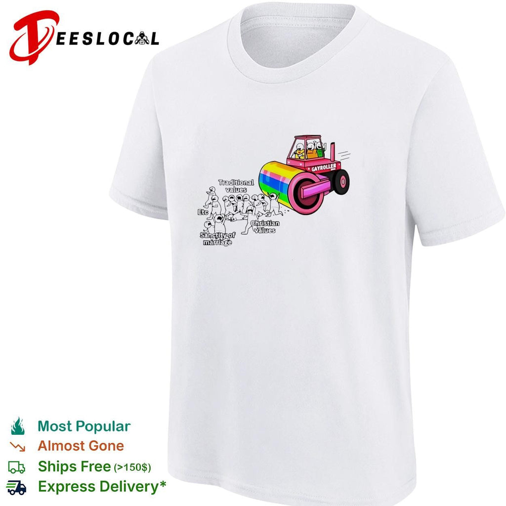 Gayroller rainbow steamroller LGBTQ pride funny shirt Unisex