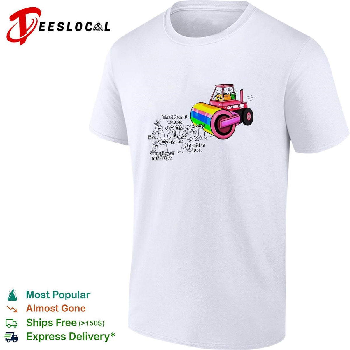 Gayroller rainbow steamroller LGBTQ pride funny shirt Unisex