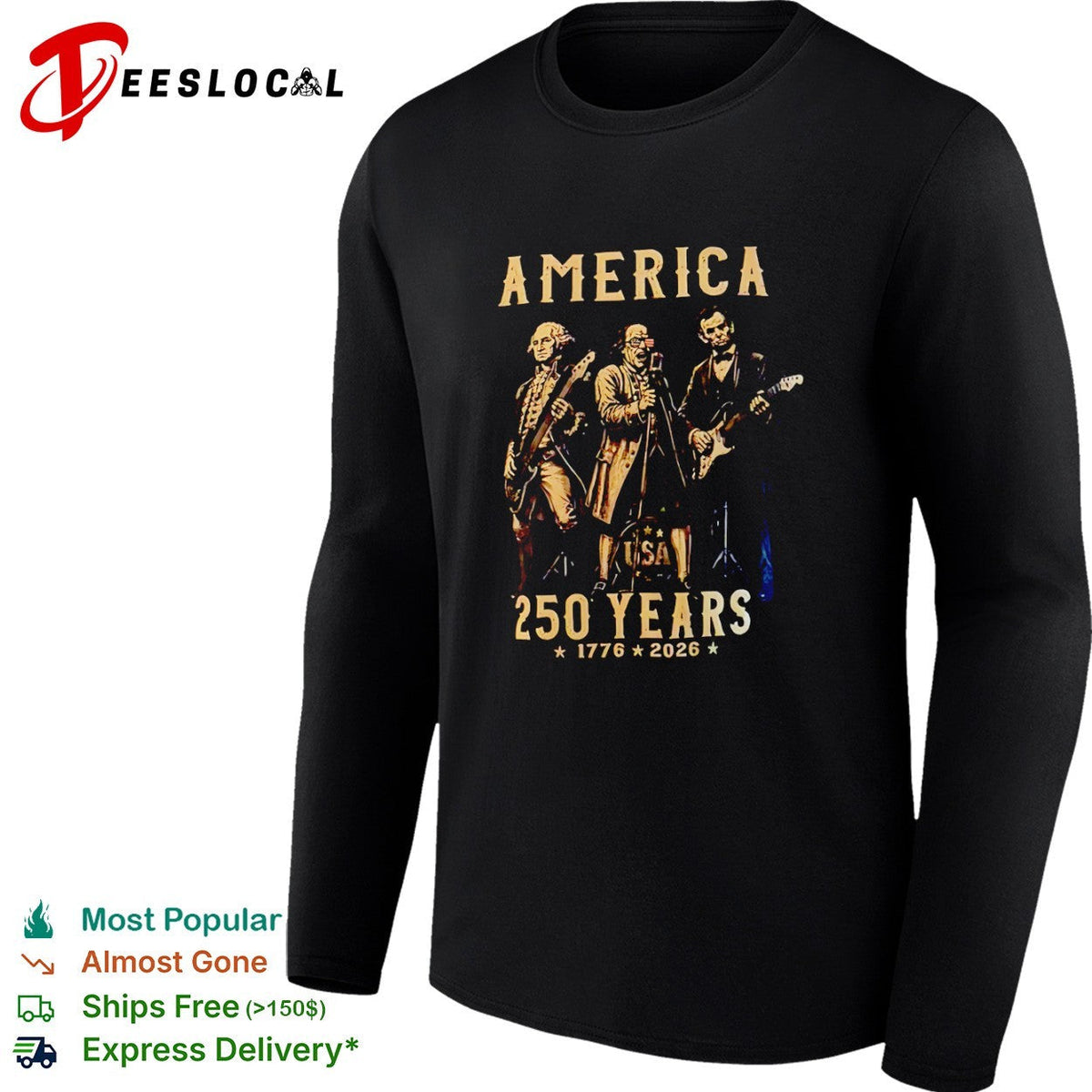 George Washington Benjamin Franklin Abraham Lincoln America 250 Years 1776 2026 shirt Unisex