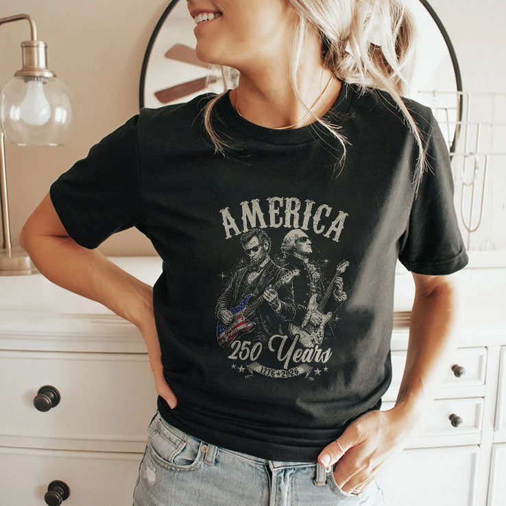 George Washington Lincoln Playing Guitar 250 Years Shirt Unisex