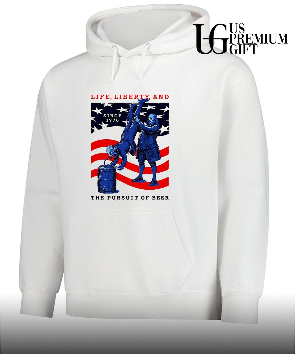 George Washington and Benjamin Franklin life liberty and the pursuit of beer shirt Unisex