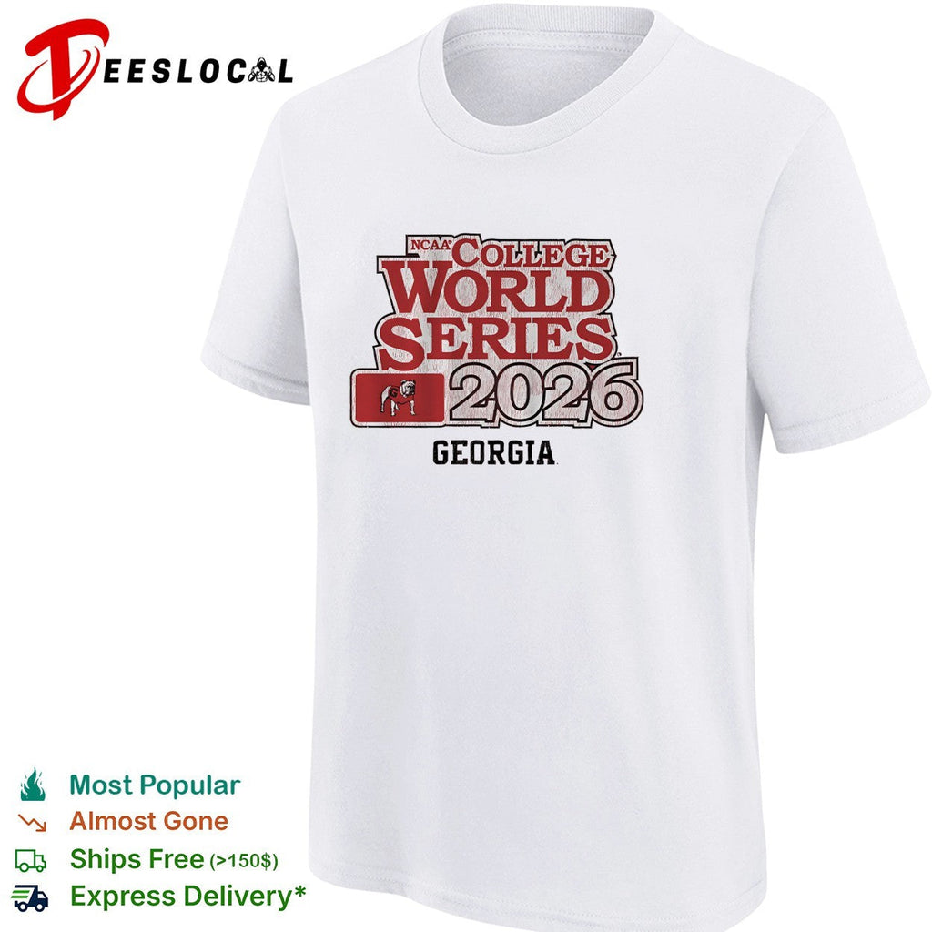 Georgia Bulldogs NCAA College World Series 2026 Official Logo Text Design shirt Unisex