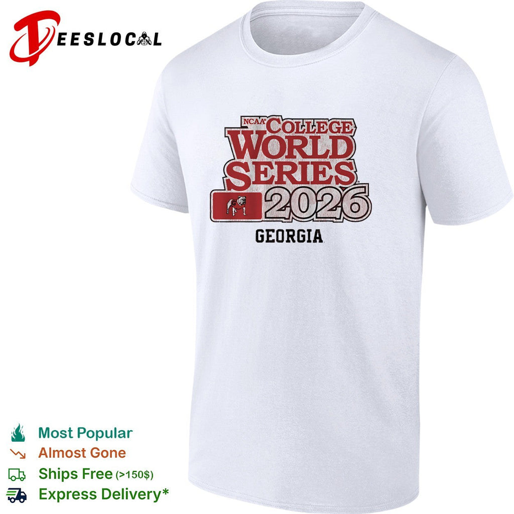 Georgia Bulldogs NCAA College World Series 2026 Official Logo Text Design shirt Unisex