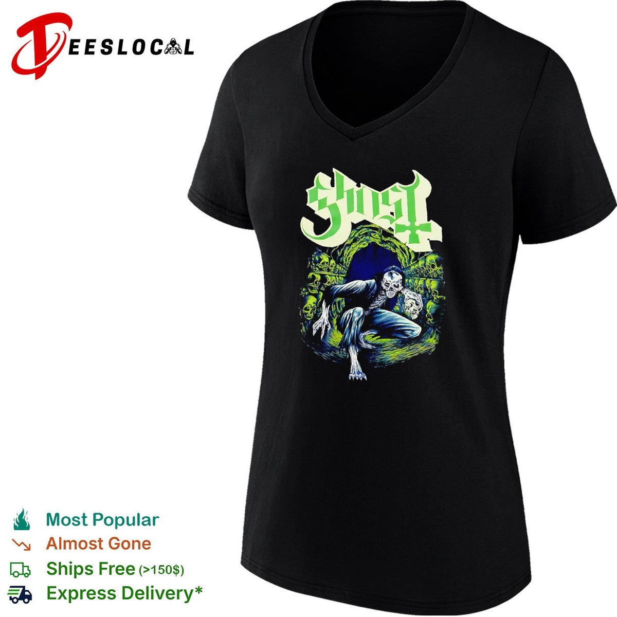 Ghost Band Skeleton Skull Catacombs shirt Unisex