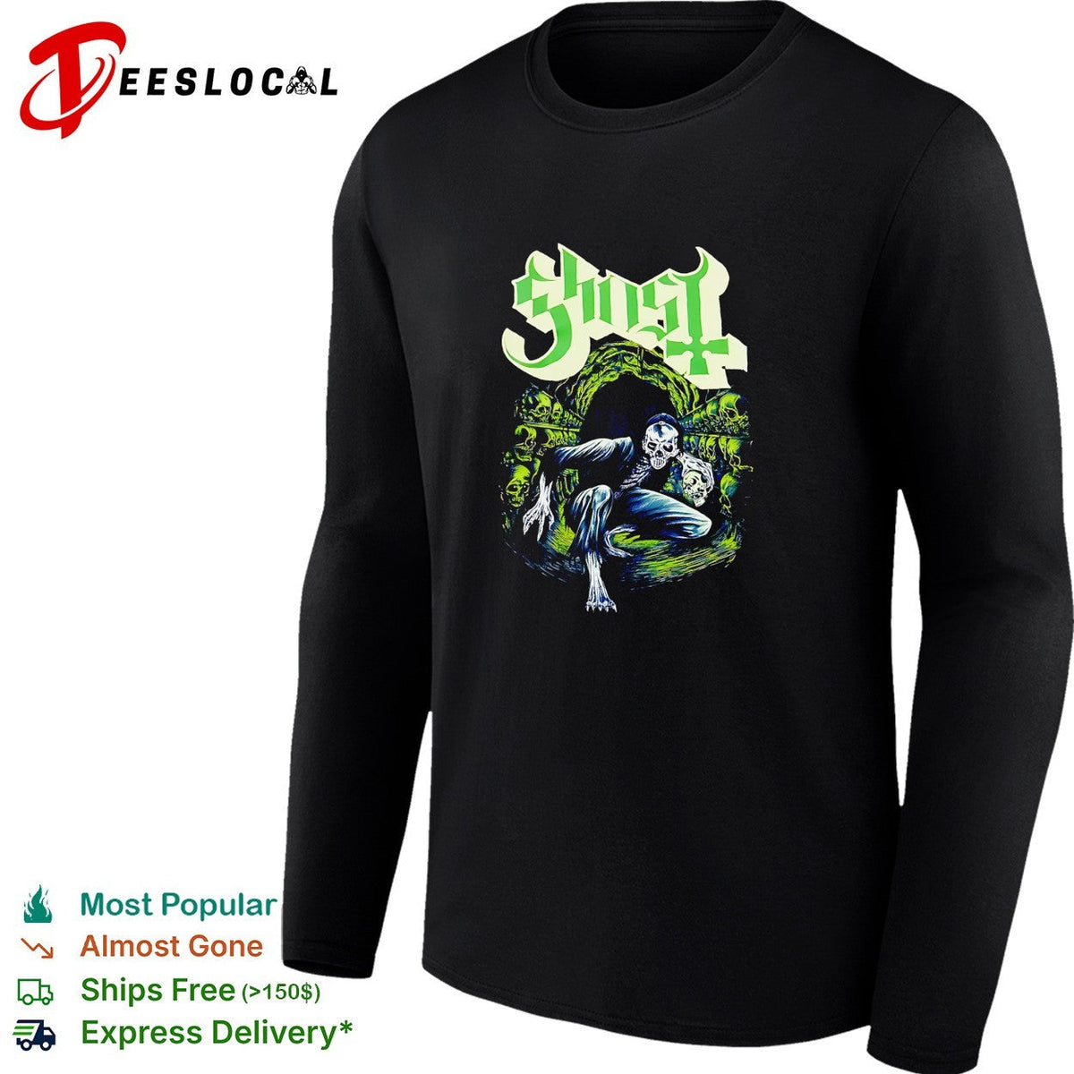 Ghost band skeleton shirt Unisex