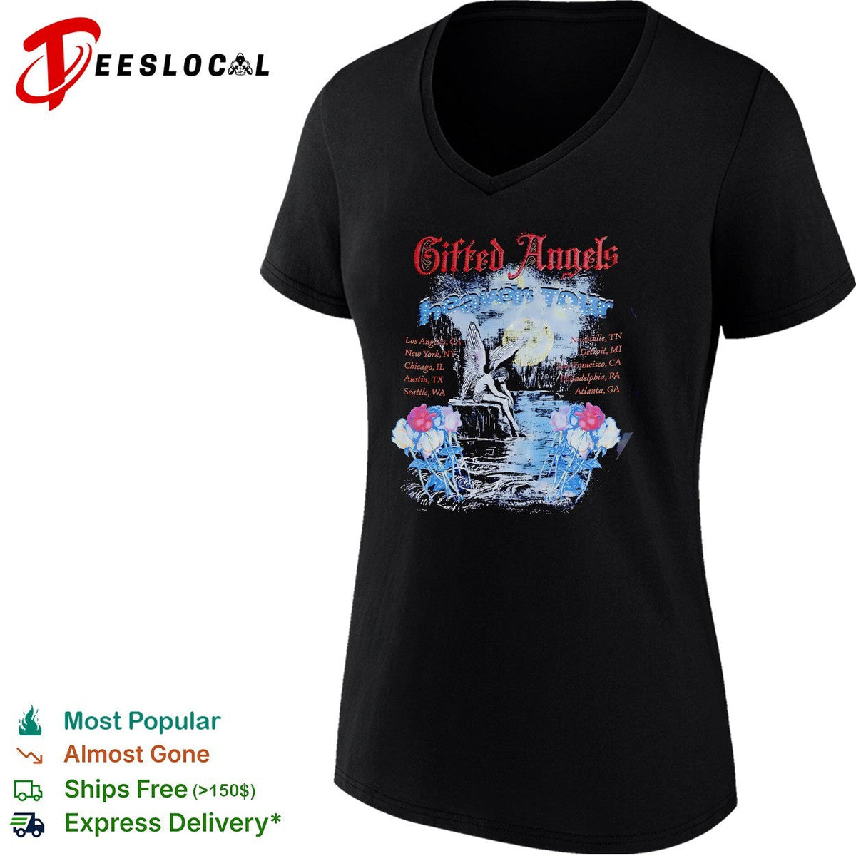 Gifted Angels Heaven Tour Los Angeles New York Chicago Austin Seattle shirt Unisex