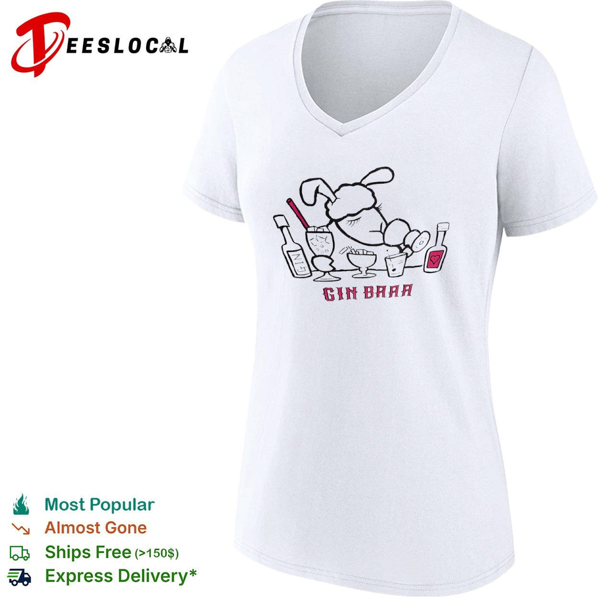 Gin Baaa Sheep Drinking Cocktails shirt Unisex