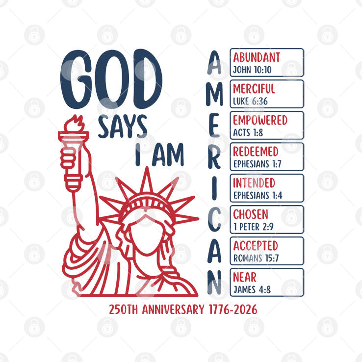 God Says I Am American 250th Anniversary 1776 2026 Shirt Unisex