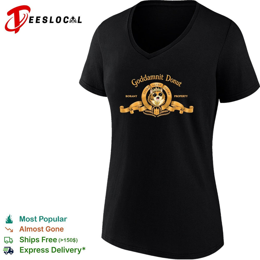 Goddamnit Donut Borant Property Cat Crown Sunglasses Butterfly Gold Laurel shirt Unisex