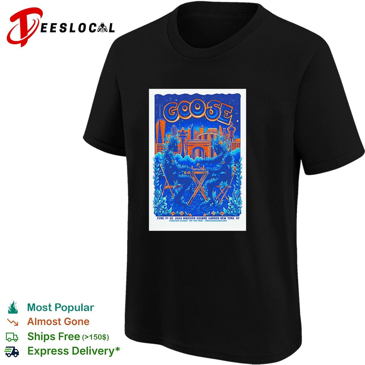 Goose band concert poster art Madison Square Garden New York June 2026 graphic shirt Unisex