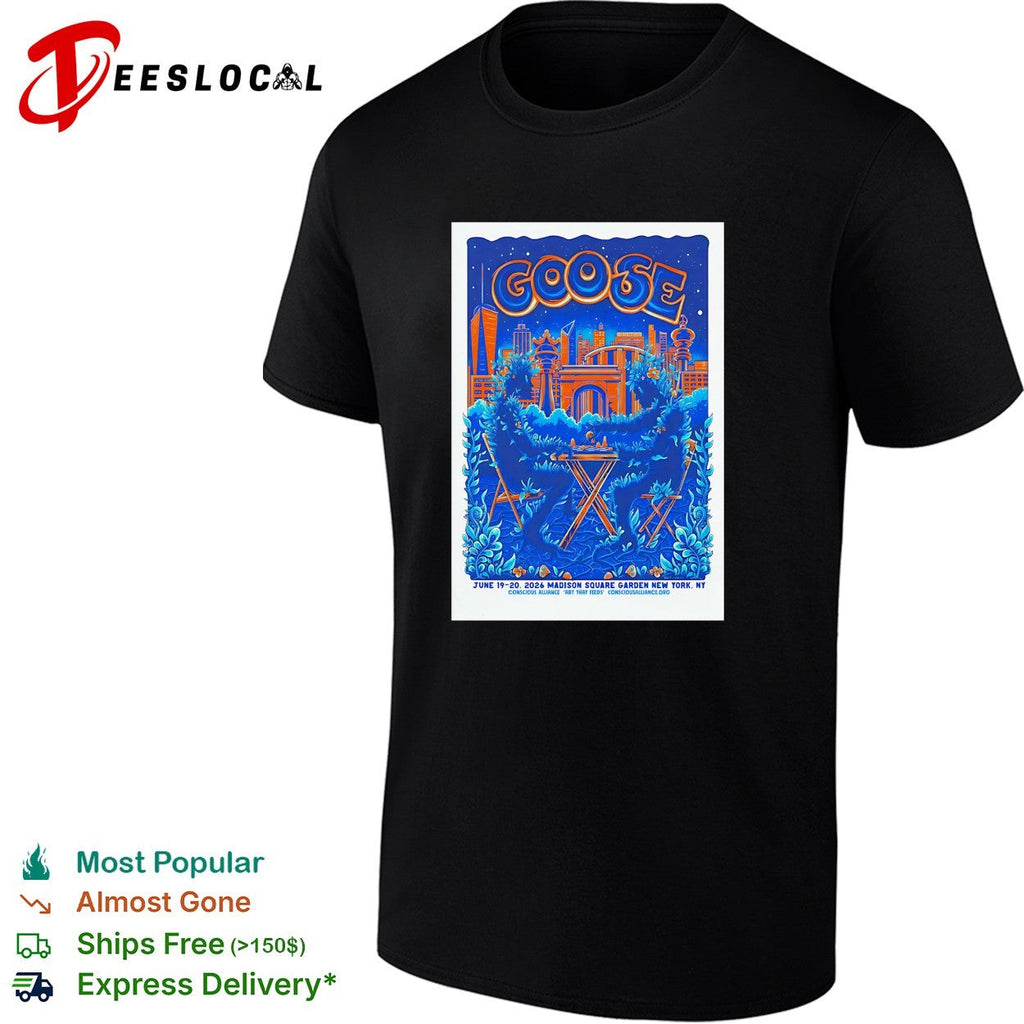 Goose band concert poster art Madison Square Garden New York June 2026 graphic shirt Unisex