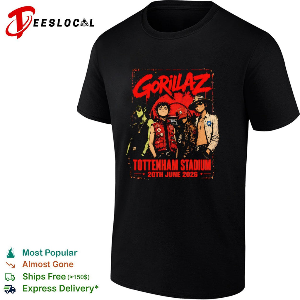 Gorillaz Tottenham Stadium 20th June 2026 shirt Unisex