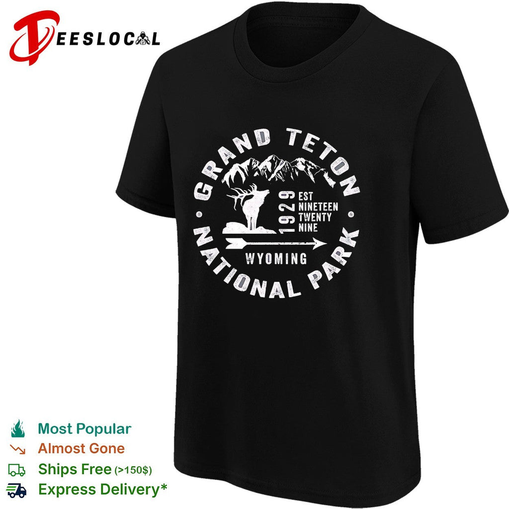 Grand Teton National Park Wyoming 1929 Est Nineteen Twenty Nine Elk Mountains shirt Unisex