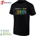 Grateful Dead Dancing Skeletons Rainbow Logo Band Music shirt Unisex
