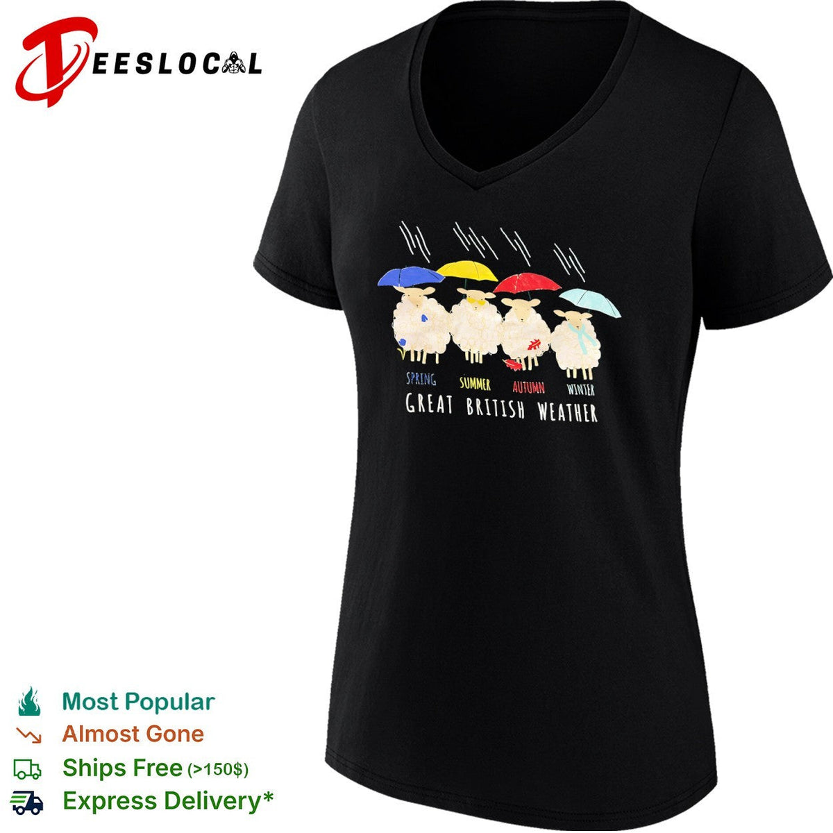 Great British Weather Sheep Spring Summer Autumn Winter Shirt Unisex