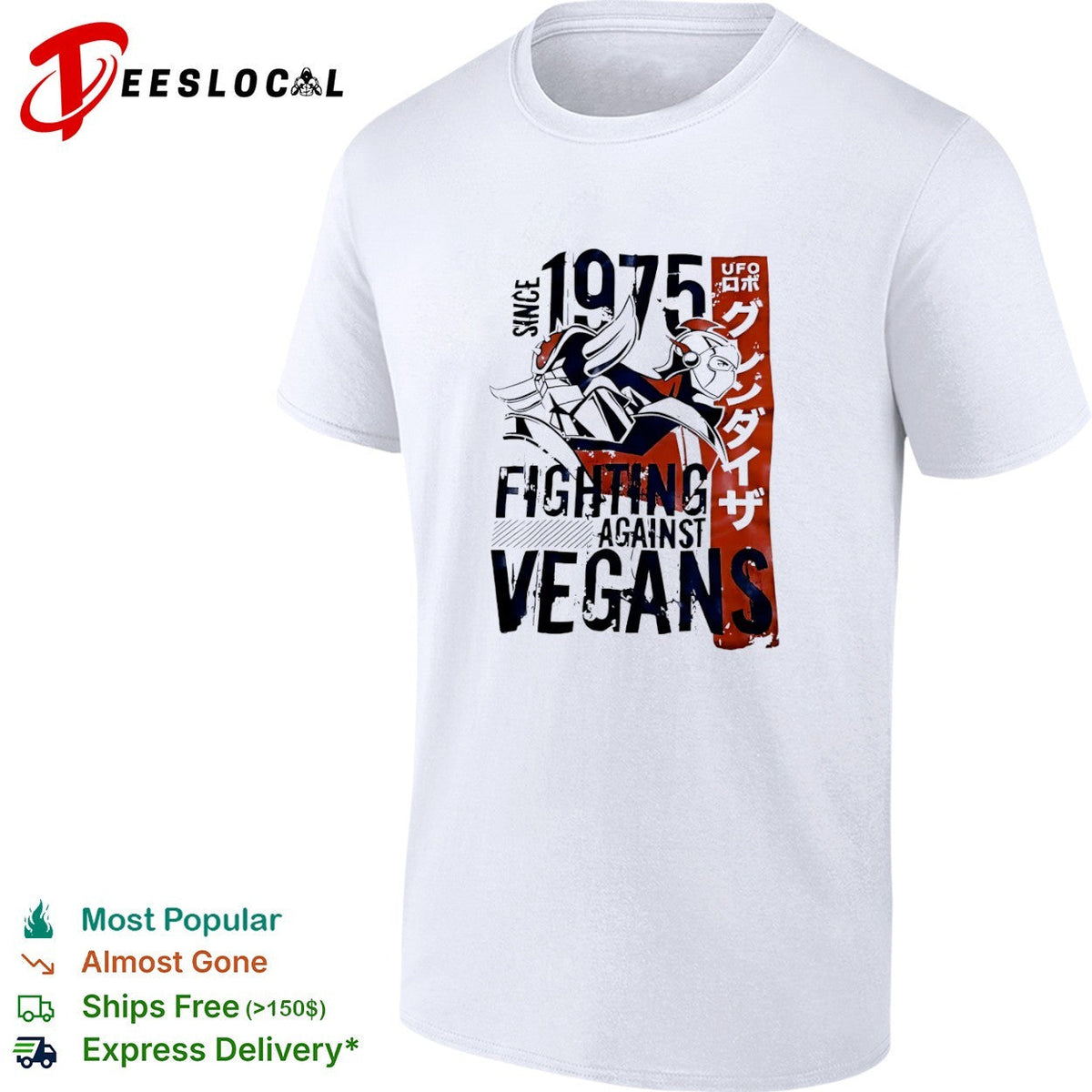 Grendizer UFO Robo Since 1975 Fighting Against Vegans Anime Action Sci Fi shirt Unisex