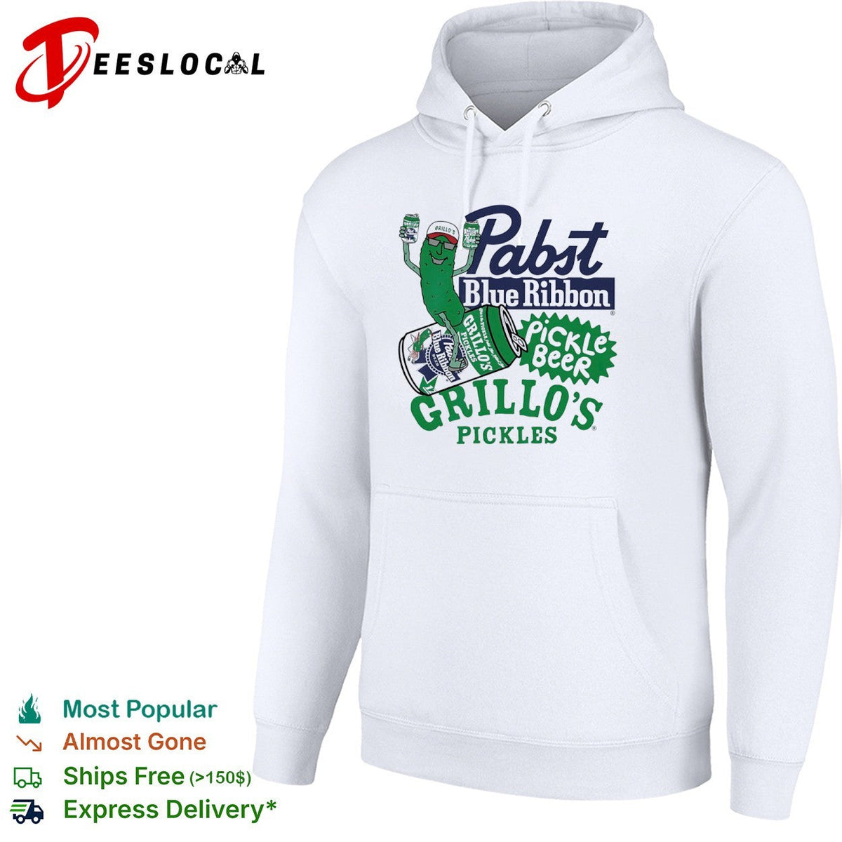 Grillos Pickles Pabst Blue Ribbon Pickle Beer logo shirt Unisex