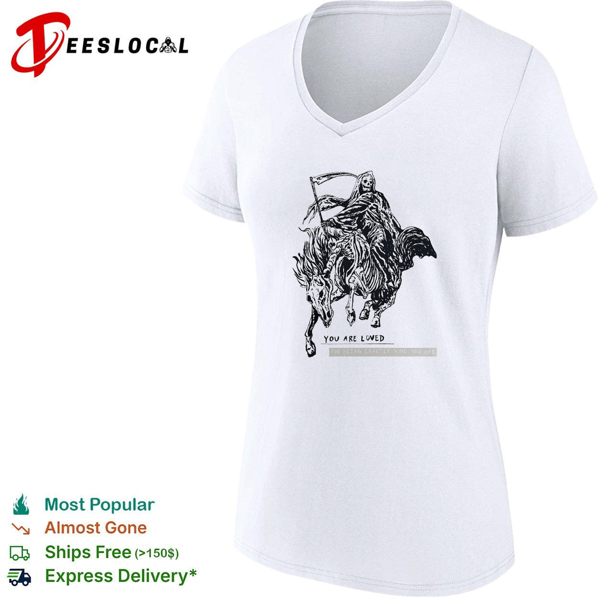 Grim reaper riding skeleton horse you are loved shirt Unisex