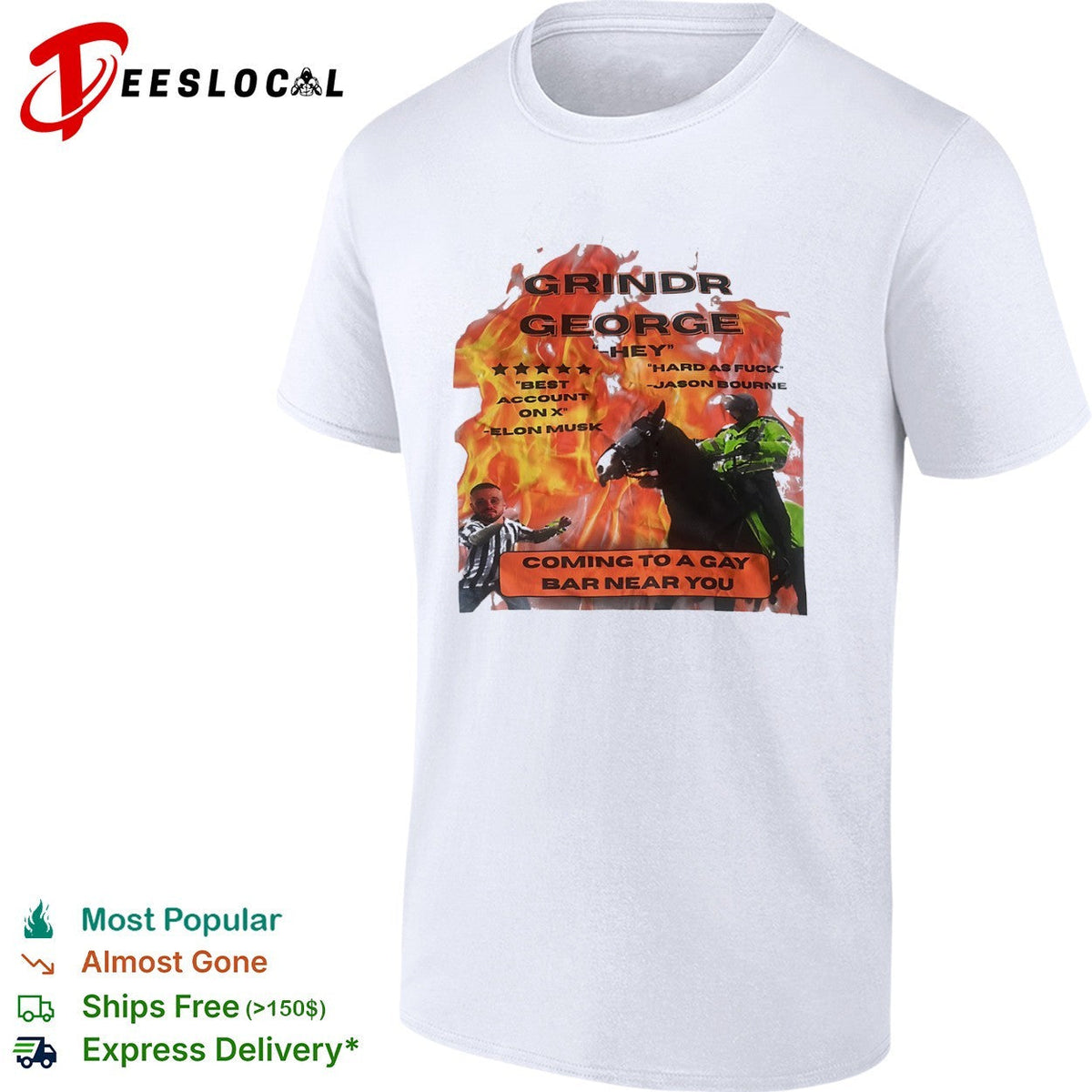 Grindr George Jason Bourne Elon Musk Coming to a Gay Bar Near You shirt Unisex