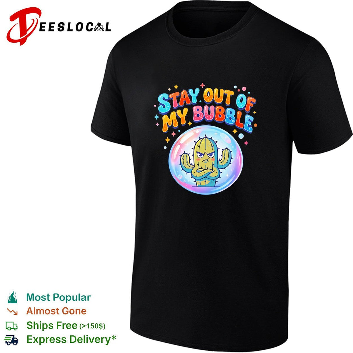 Grumpy cactus weed stay out of my bubble funny shirt Unisex