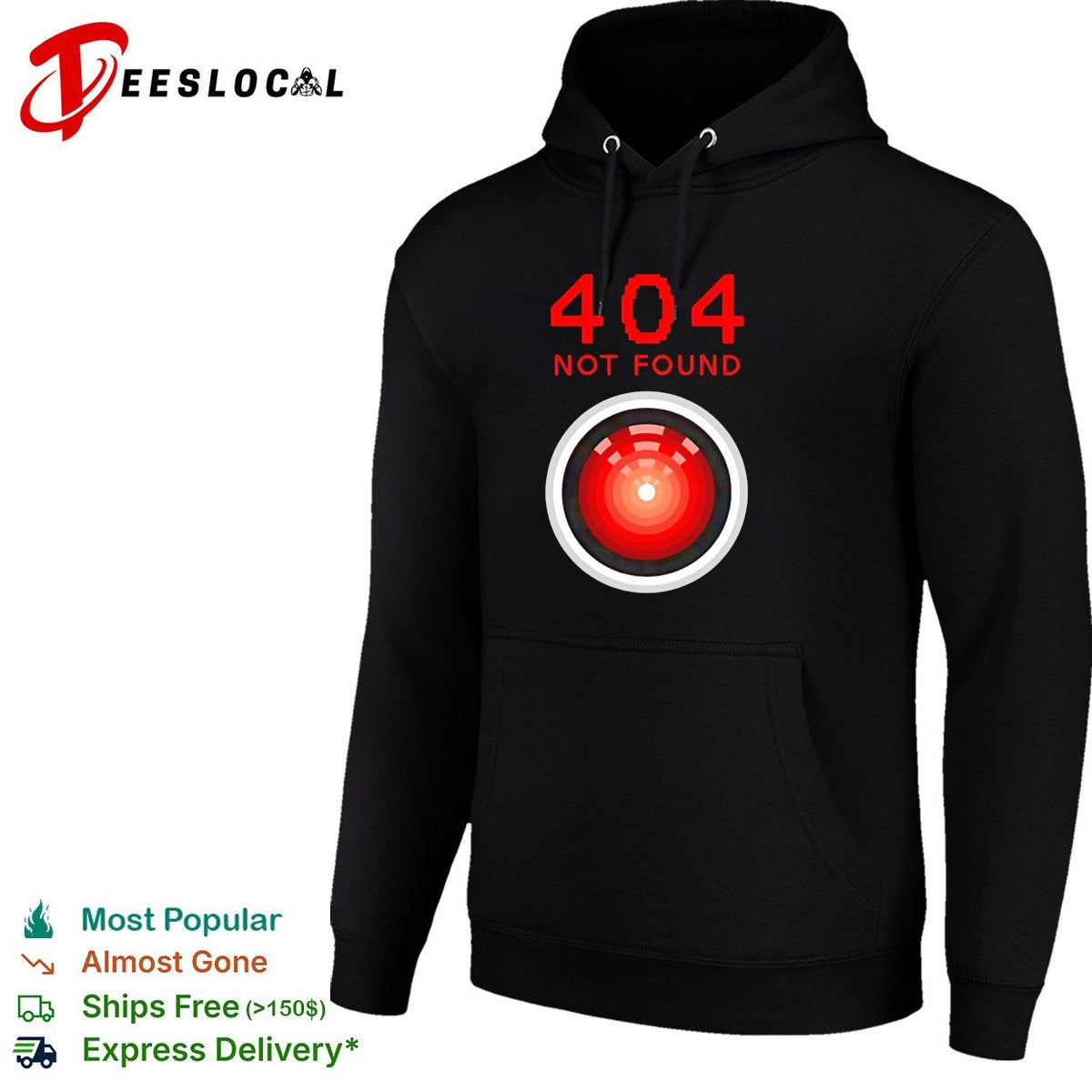 HAL 9000 404 not found computer error sci-fi shirt Unisex