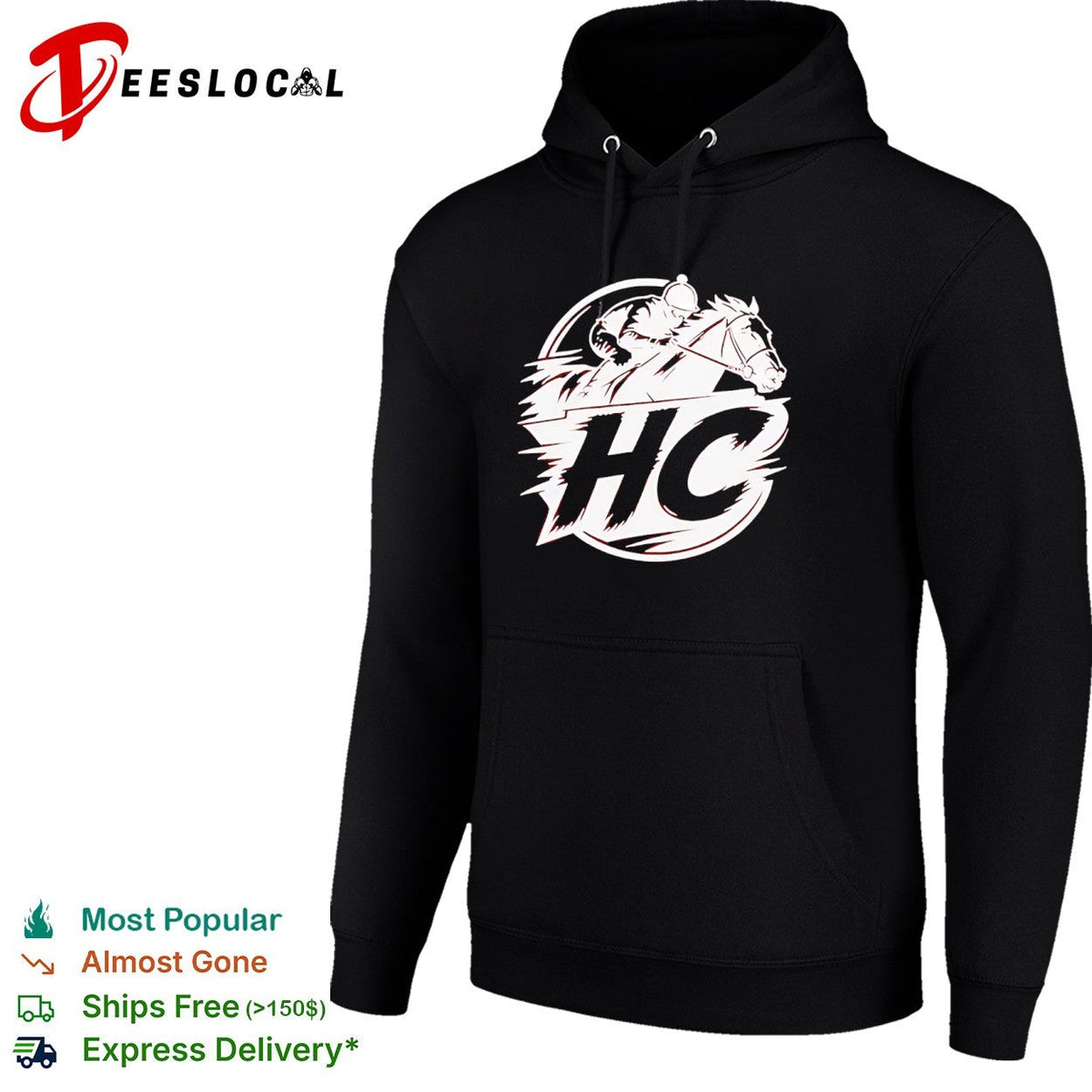 HC Horse Racing Equestrian Sports Mascot Jockey Speed Logo shirt Unisex