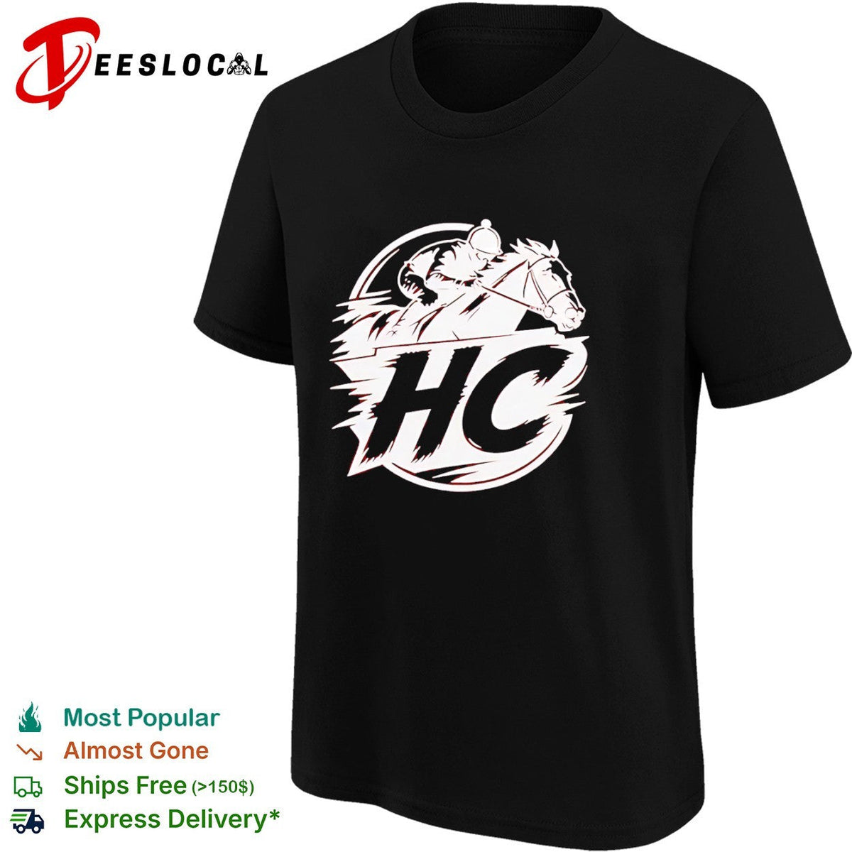 HC Horse Racing Equestrian Sports Mascot Jockey Speed Logo shirt Unisex
