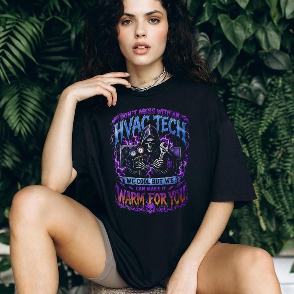 HVAC Tech Skeleton Purple Lightning Warm Shirt