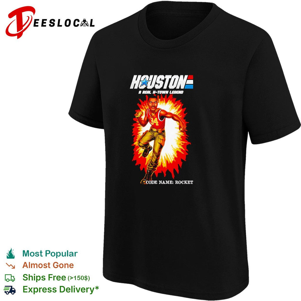 Hakeem Olajuwon Houston Rockets NBA GI Joe Parody Houston a Real H-Town Legend shirt Unisex