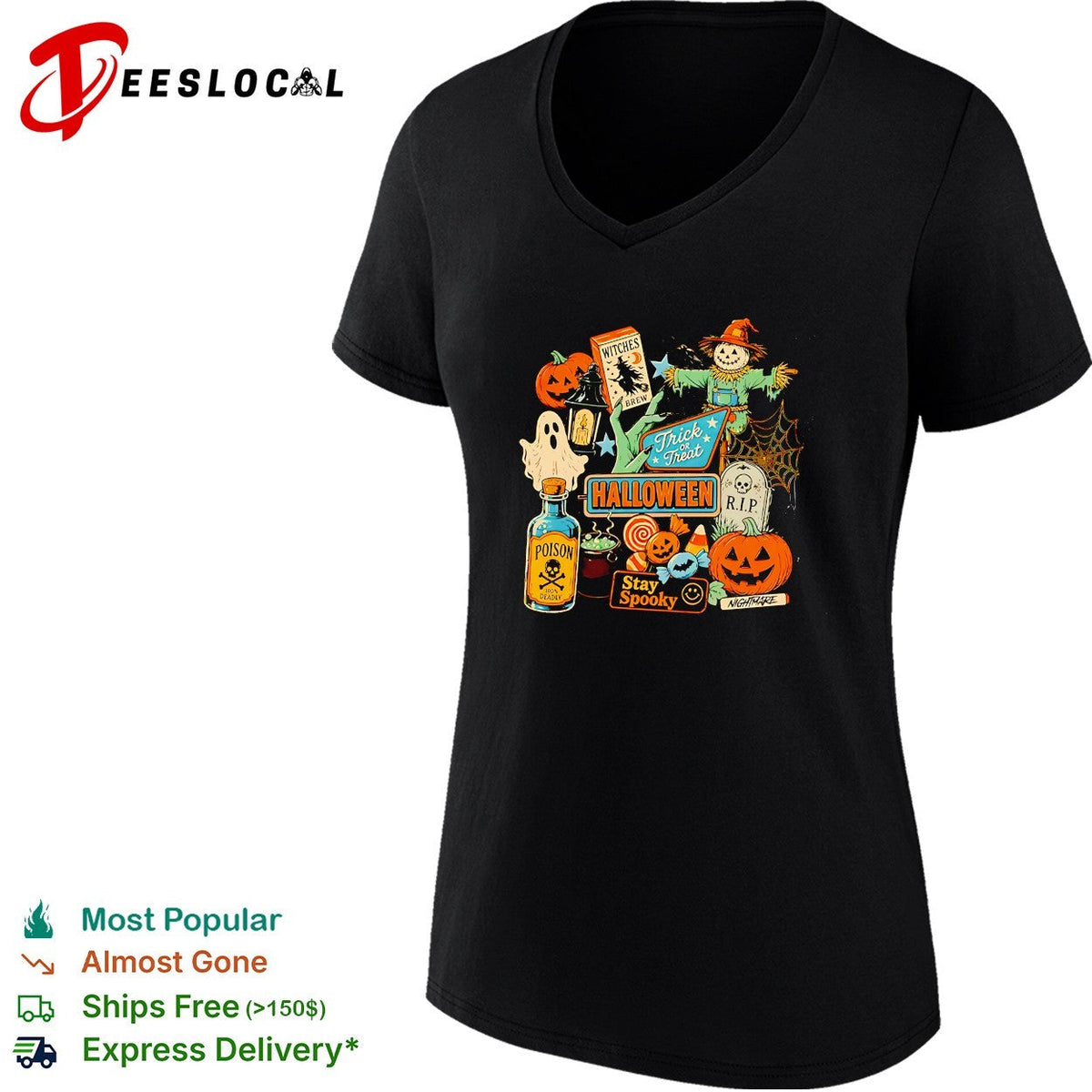 Halloween stay spooky collage shirt Unisex