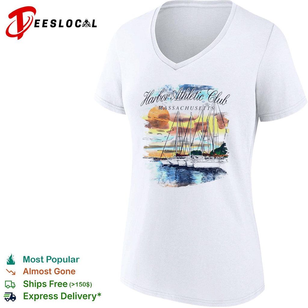 Harbor Athletic Club Massachusetts nautical sailboat sunset summer shirt Unisex