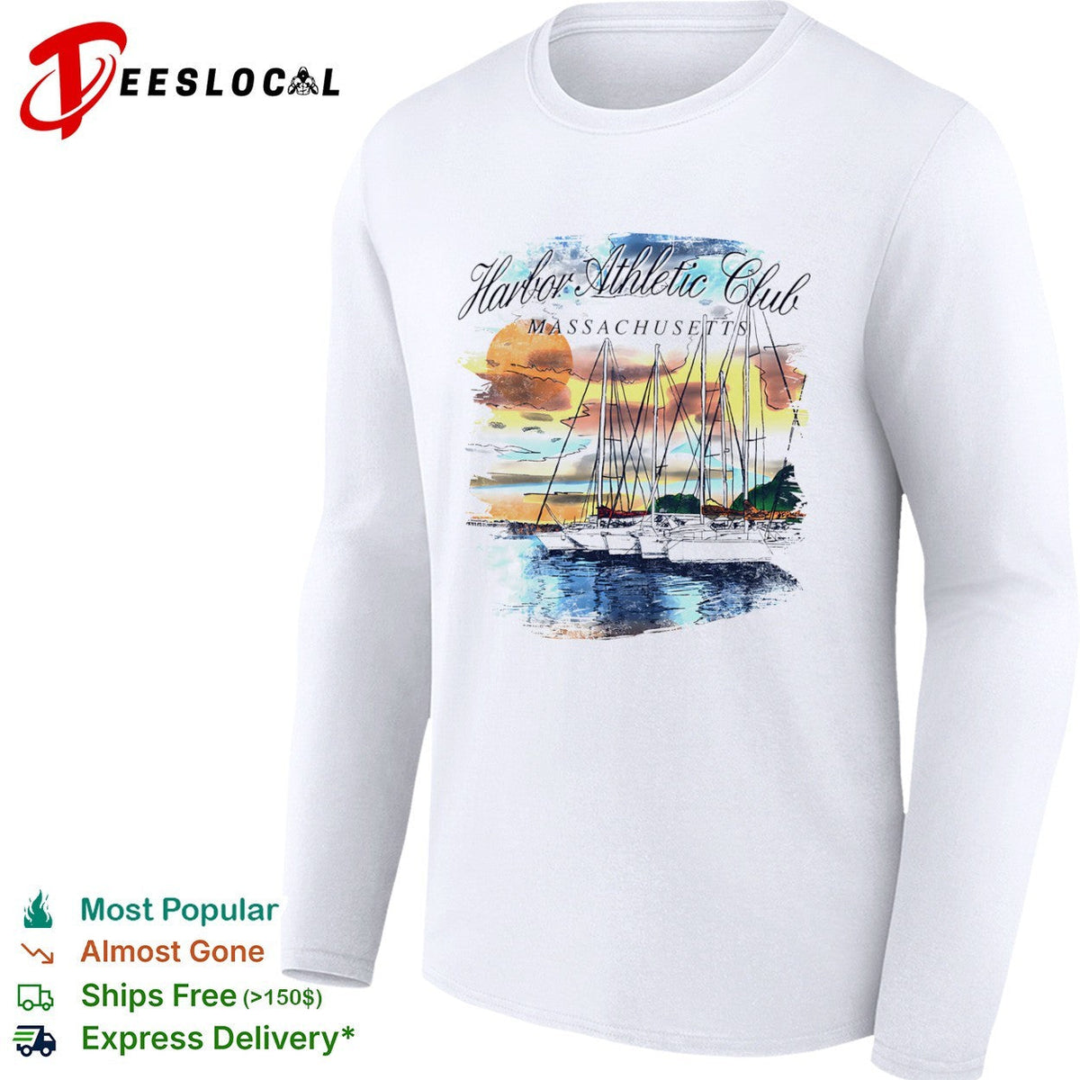 Harbor Athletic Club Massachusetts nautical sailboat sunset summer shirt Unisex