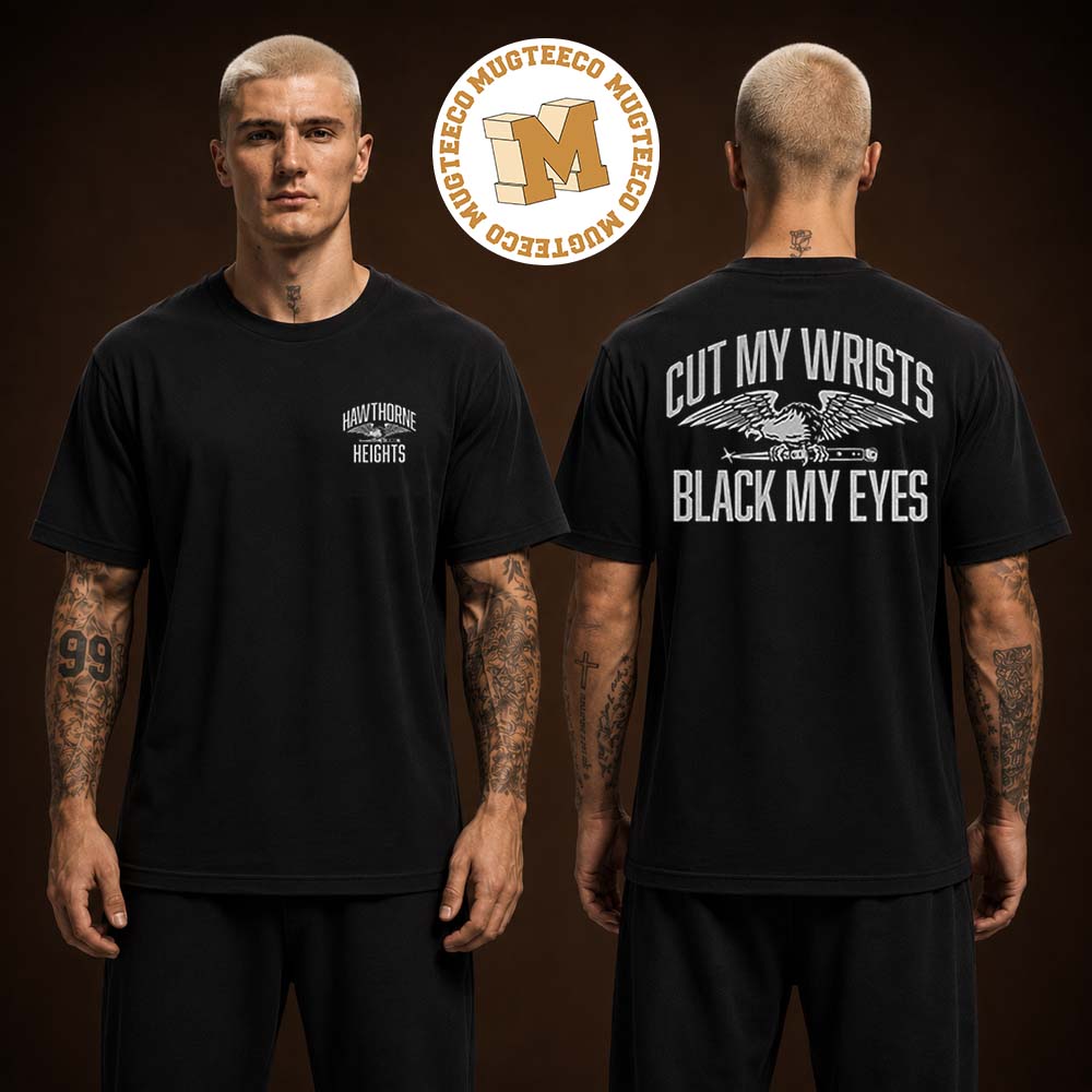 Hawthorne Heights Cut My Wrists Black My Eyes Merch Tee Two Sided Unisex T Shirt