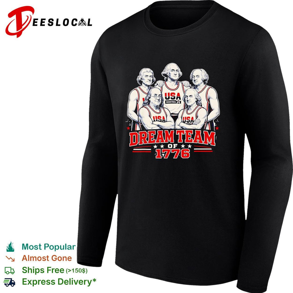 Founding fathers USA basketball dream team of 1776 parody poster shirt Unisex
