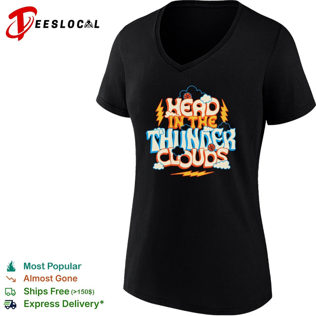 Head in the Thunder Clouds Oklahoma City Thunder NBA Basketball shirt Unisex