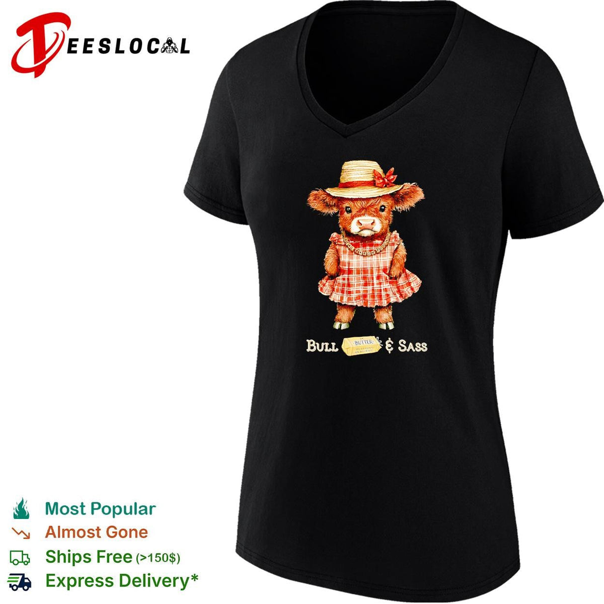 Highland Cow Bull and Sass Real Baron Podcast Butter Fresh and Creamy t shirt Unisex