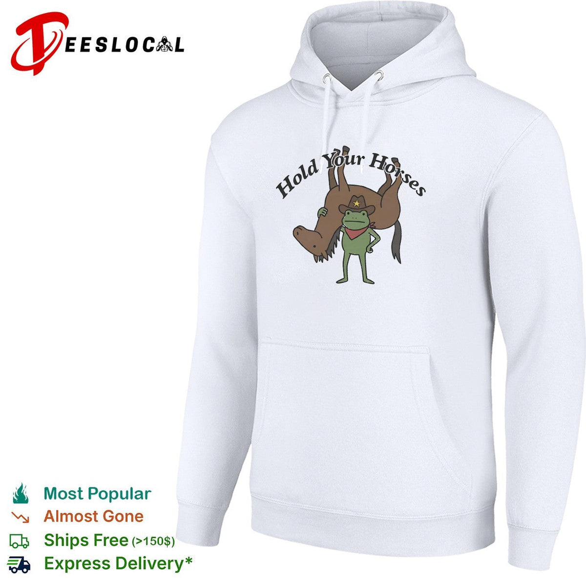 Hold your horses frog cowboy humor funny animal shirt Unisex