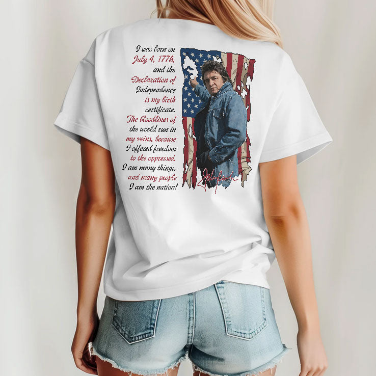 I Am The Nation Since 1776 Johnny Cash Ragged Old Flag Shirt Unisex