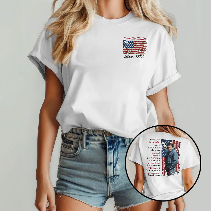 I Am The Nation Since 1776 Johnny Cash Ragged Old Flag Shirt Unisex