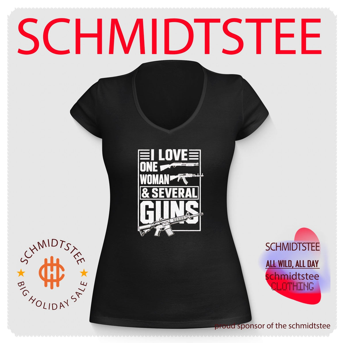 I Love One Woman & Several Guns 2nd Amendment Graphic shirt Unisex