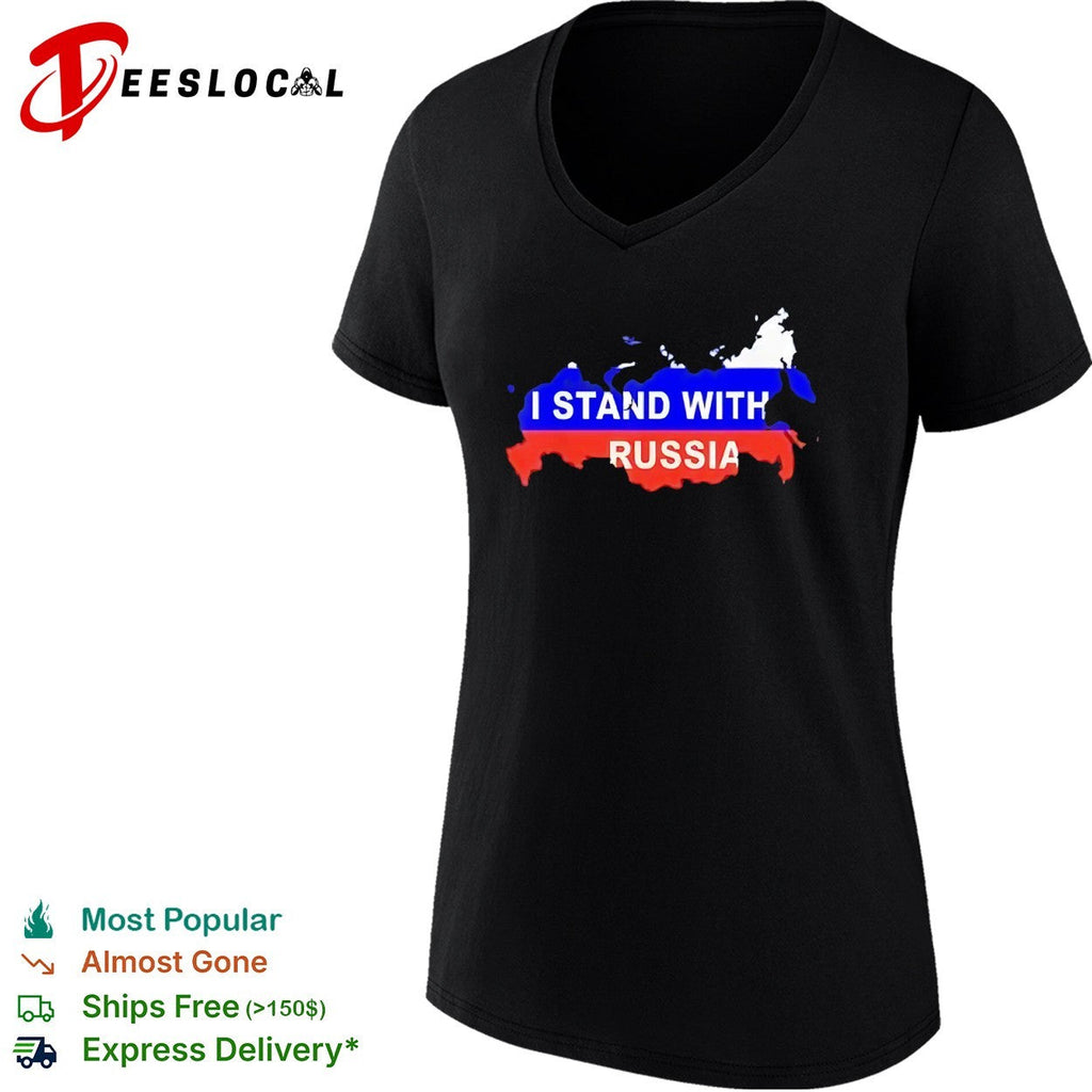 I Stand With Russia Map Flag Patriotic Nationalism Nation Country Political shirt Unisex