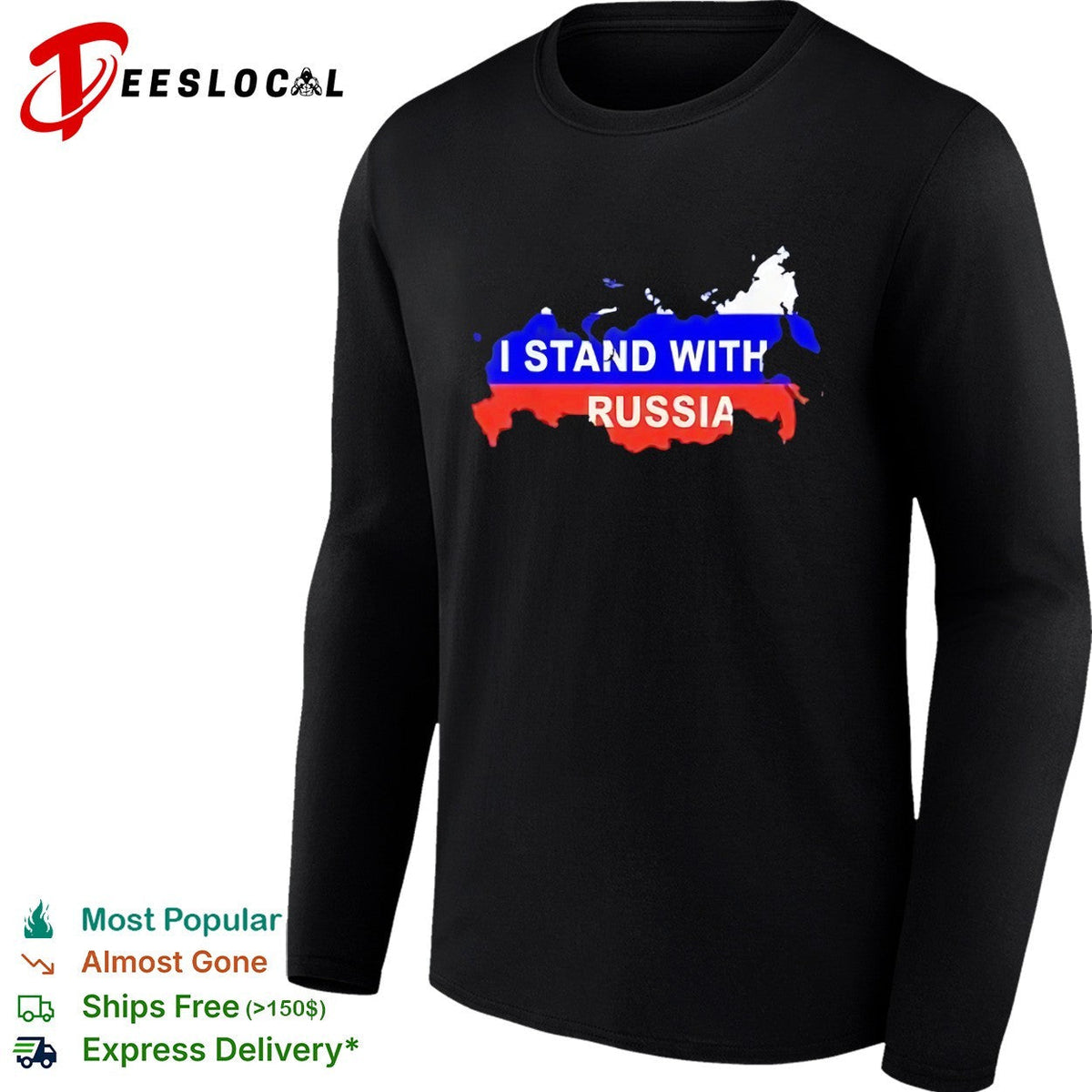 I Stand With Russia Map Flag Patriotic Nationalism Nation Country Political shirt Unisex