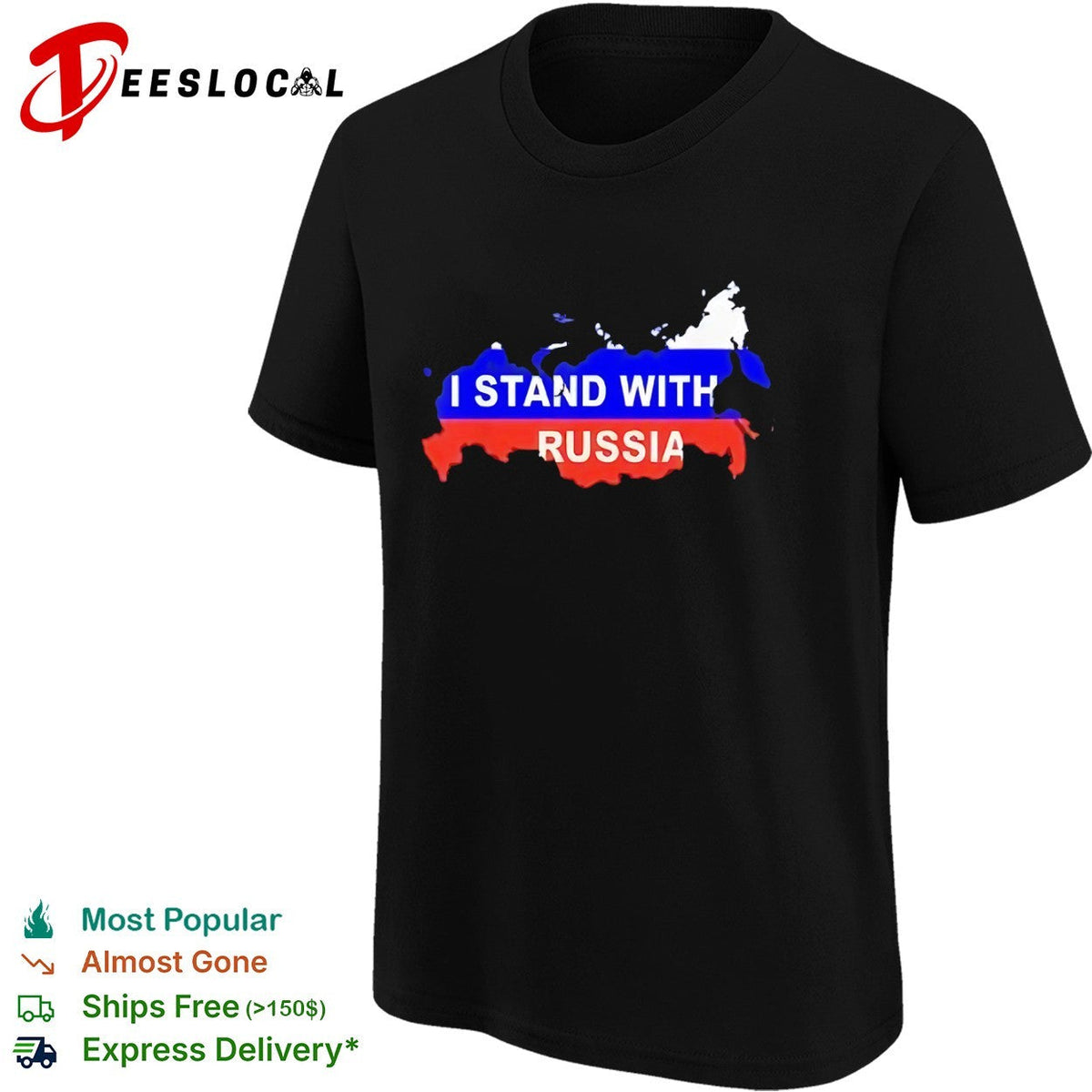 I Stand With Russia Map Flag Patriotic Nationalism Nation Country Political shirt Unisex