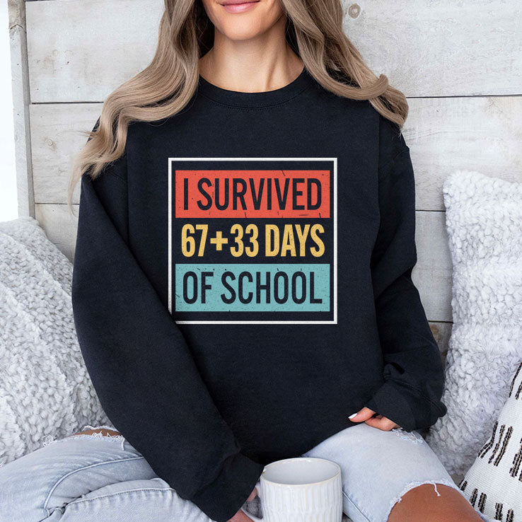 I Survived 67+33 Days Of School T Shirt Unisex