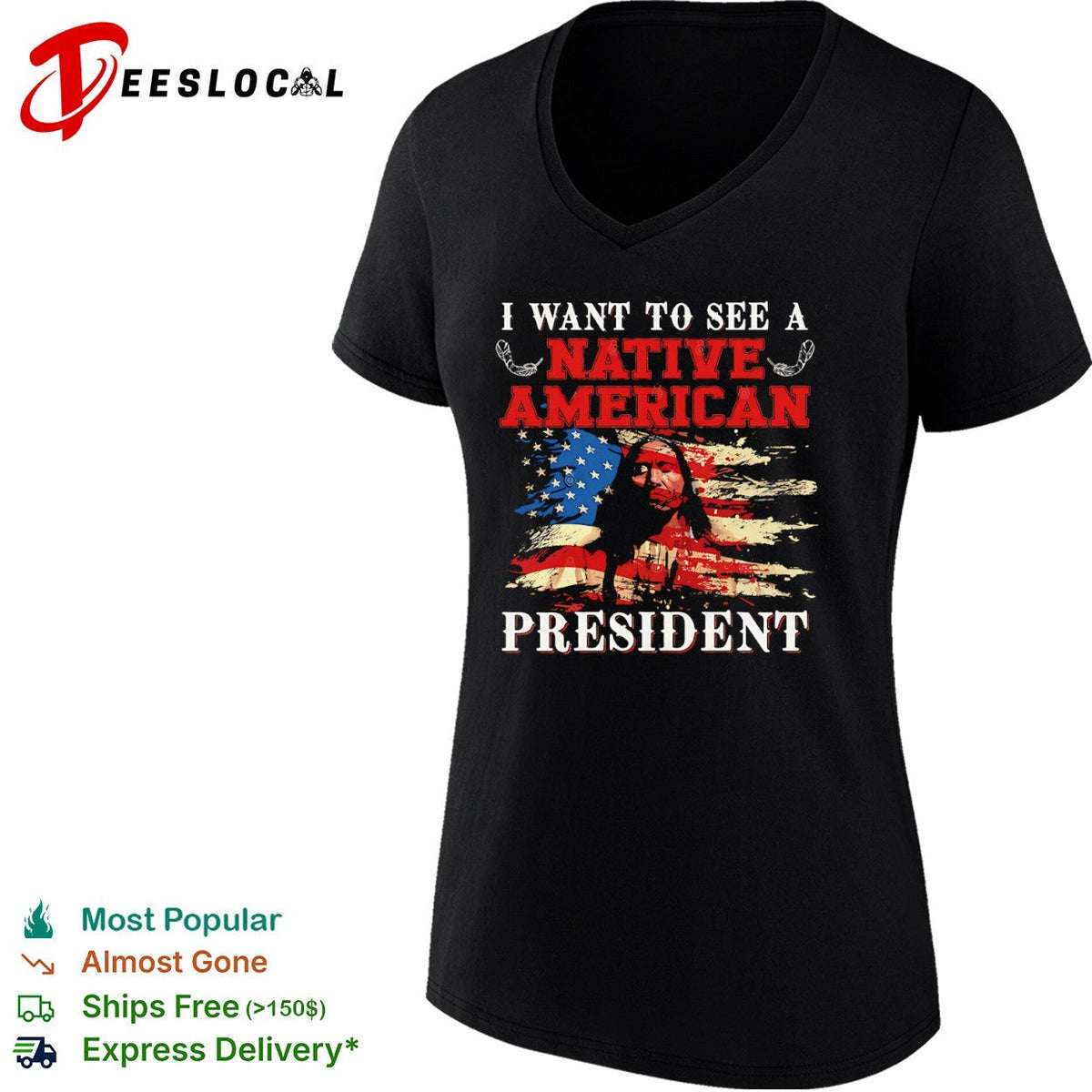 I Want to see a Native American President United States Flag Patriotic shirt Unisex