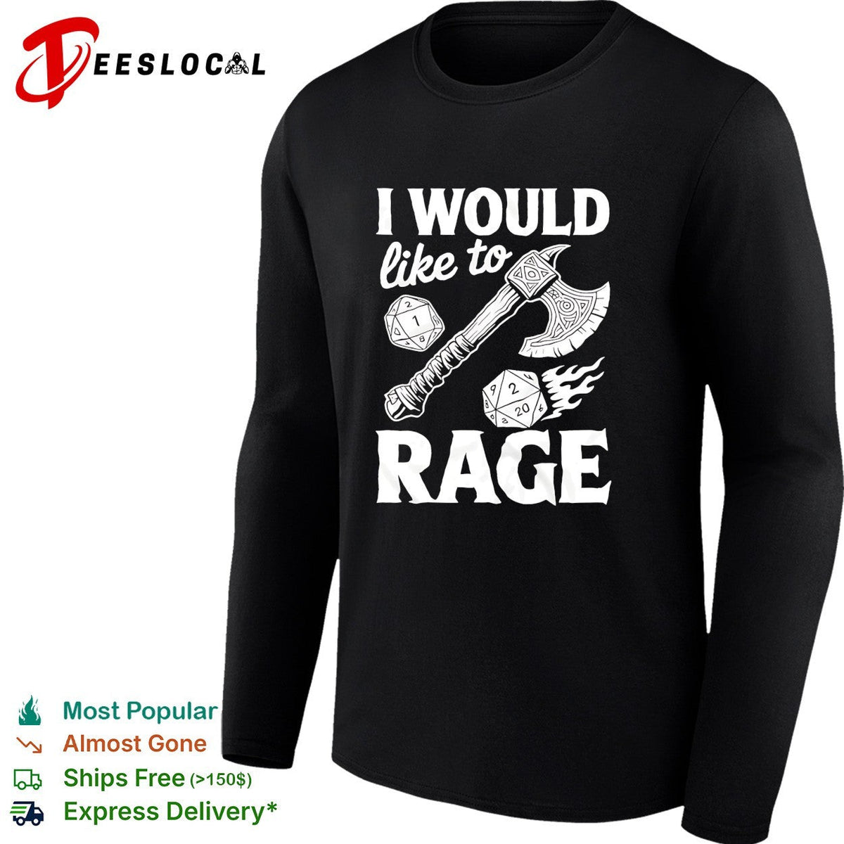 I would like to rage Dungeons Dragons funny gamer shirt Unisex