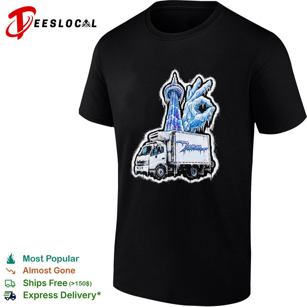 Iceman Toronto CN Tower ok hand sign frozen ice delivery truck streetwear shirt Unisex